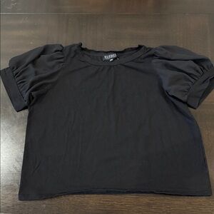 Eloquii Black Puff Sleeve Crop Top